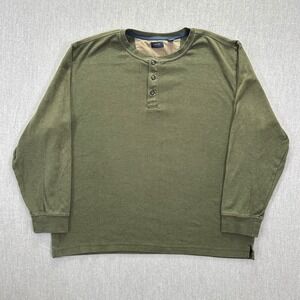 ARROW Henley T Shirt Men's XL Olive Green Long Sleeve Casual Outdoor
